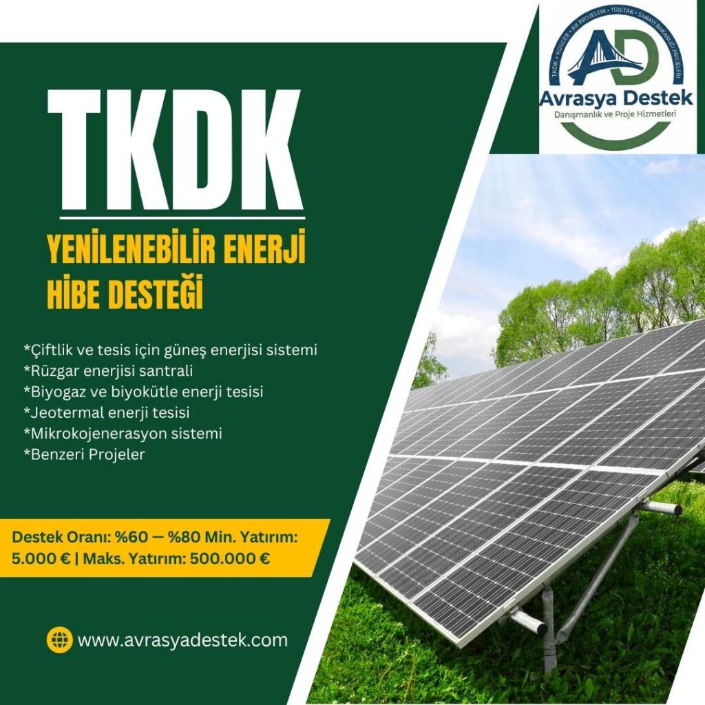 TKDK Yenilenebilir Enerji Yatırımları Hibe Desteği