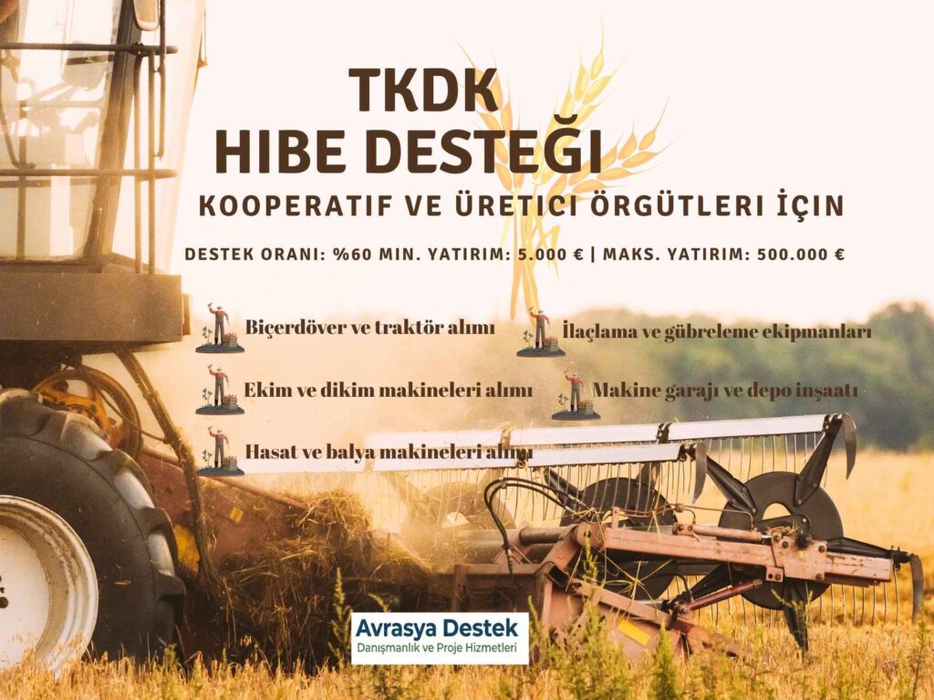 Kooperatifler icin Tarimsal makine destek